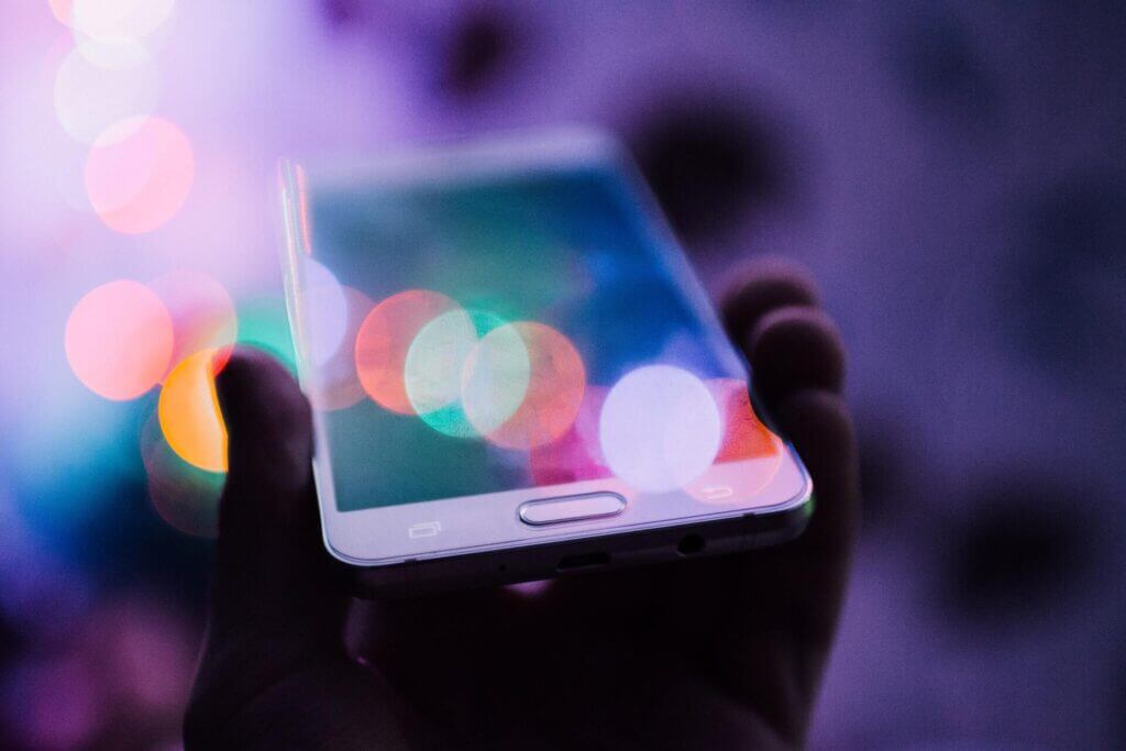 An image of a smartphone screen with colors