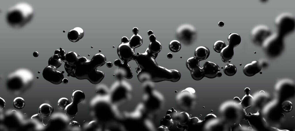 An image of black liquid drops